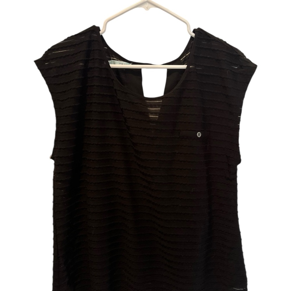 Maurices Black Sheer Stripe Blouse - Size XL